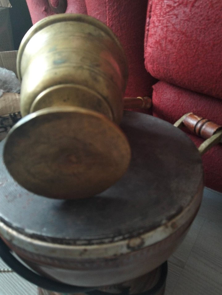 Koyu Altın Renkli pirinç koparma Havan ve Tokmak - Görsel 4