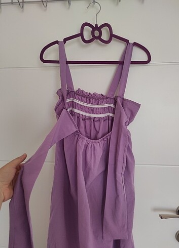xl Beden mor Renk Xl beden yırtmaçlı elbise