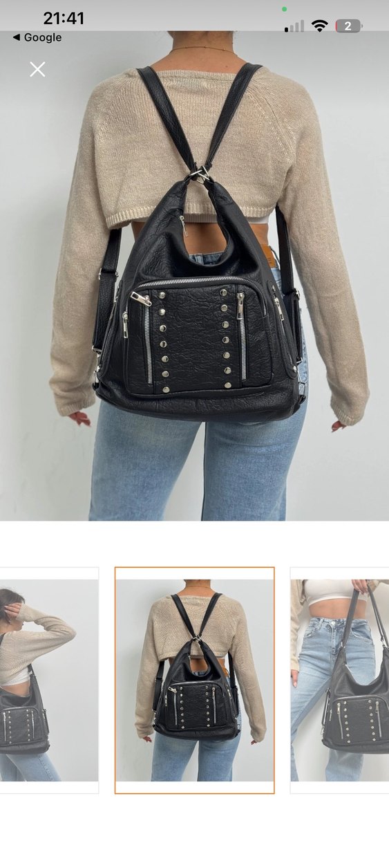 David polo Deri Rock Punk Kadın Çanta - Görsel 2