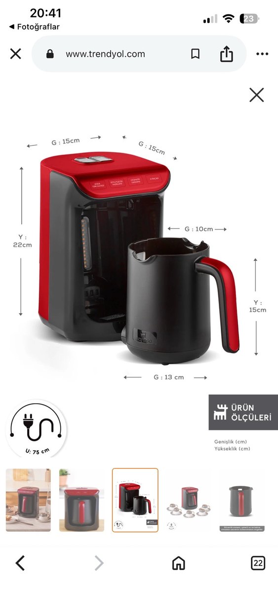 KARACA Bordo Renkli Modern Kahve Makinesi - Görsel 3