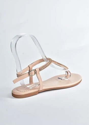 38 numara Bej Boncuk Detaylı İnce Topuklu Sandalet - Görsel 4