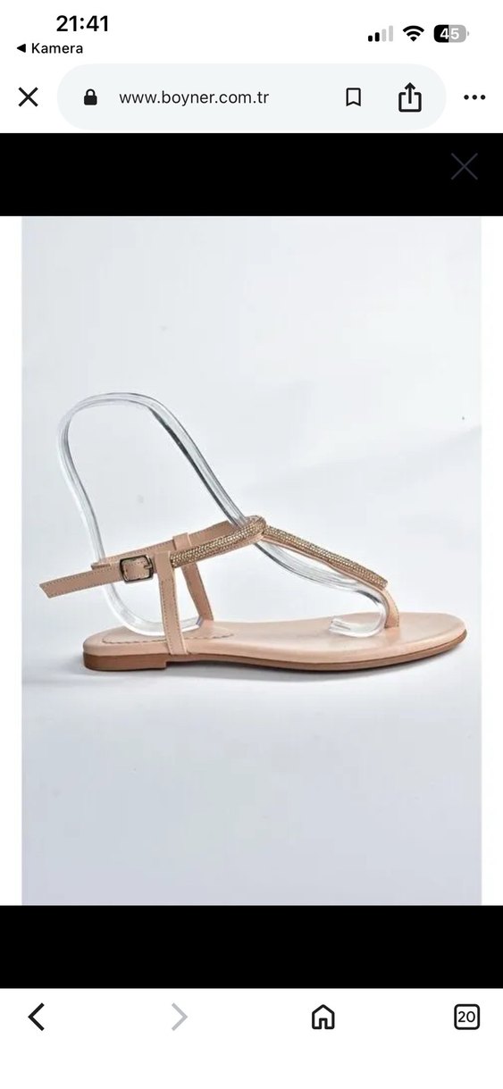 38 numara Bej Boncuk Detaylı İnce Topuklu Sandalet - Görsel 3