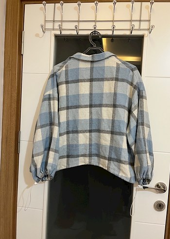 40 42 44 bedene uyumlu Oversize  Ekose Desnli pamuklu gömlek - Görsel 5