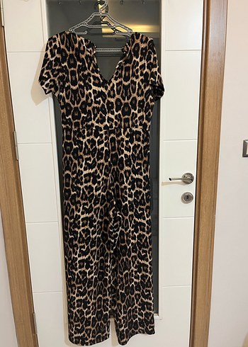 40 42 44 beden Leopar Desenli Uzun  tulum - Görsel 6