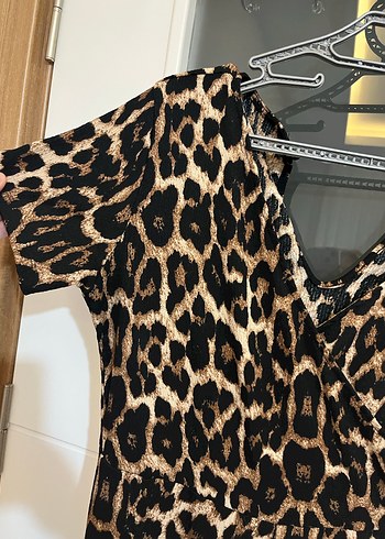 40 42 44 beden Leopar Desenli Uzun  tulum - Görsel 5