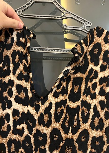 40 42 44 beden Leopar Desenli Uzun  tulum - Görsel 4