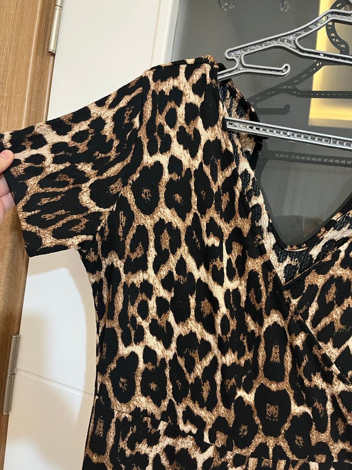 40 42 44 beden Leopar Desenli Uzun  tulum - Görsel 5