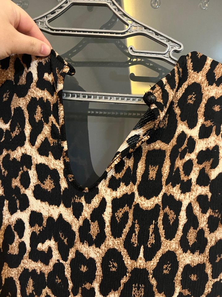 40 42 44 beden Leopar Desenli Uzun  tulum - Görsel 4