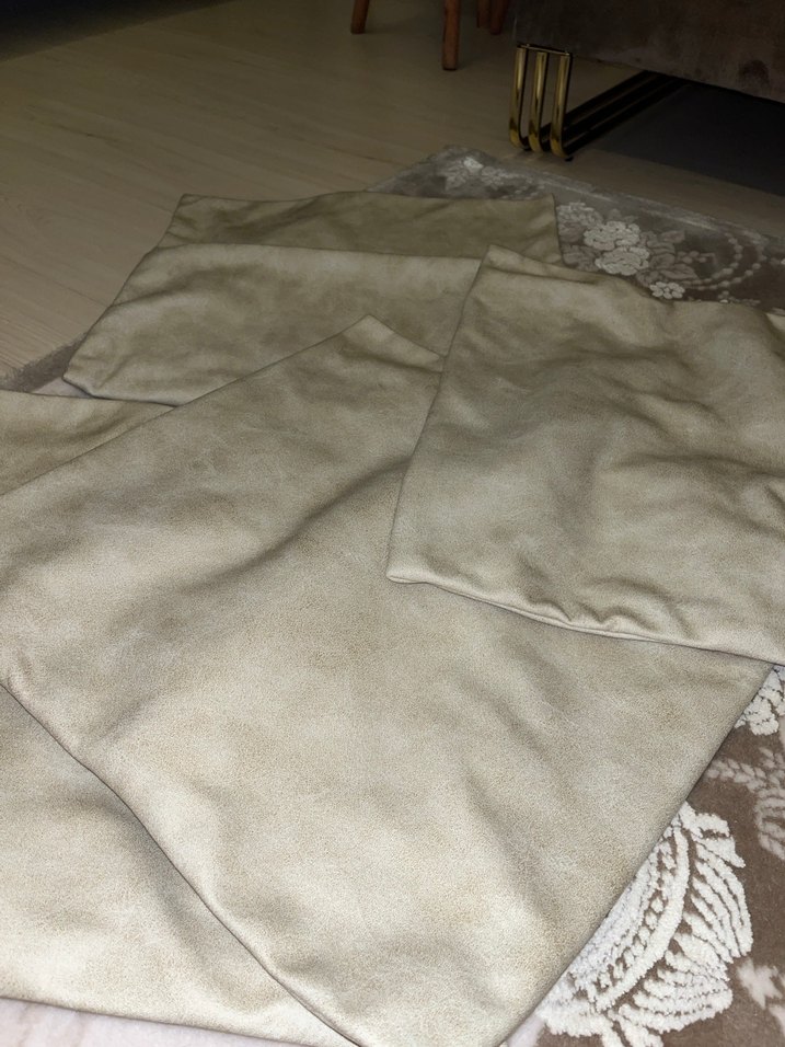 4 adet Bej Düz  renk kırlent klıfı - Görsel 3