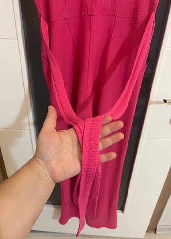 44 Beden pembe Renk 42 .44 Beden Pembe V Yakalı Kadın Uzun Tulum