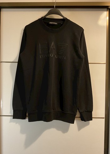 Emporio Armani Siyah Ea7 Emporio Armani Bisiklet Yaka Sweatshirt
