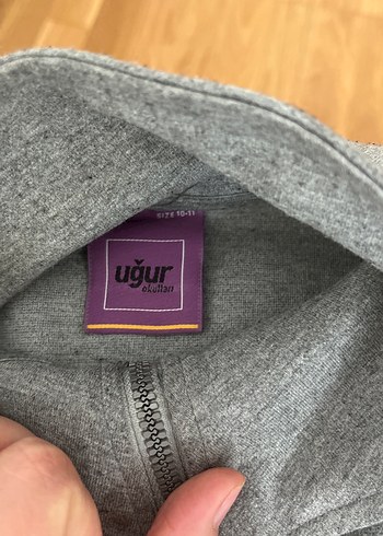 Uğur Uğur okullar Gri Fermuarlı Erkek Sweatshirt