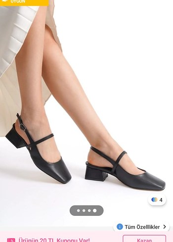 Siyah Minimalist Tokalı rugan Topuklu Kadın Ayakkabı - Görsel 4