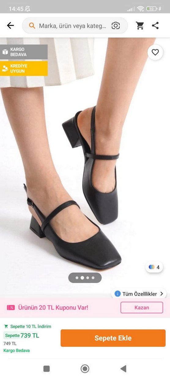 Siyah Minimalist Tokalı rugan Topuklu Kadın Ayakkabı - Görsel 2