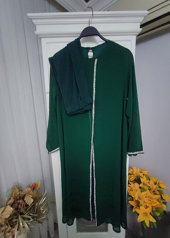 Nakışlı Uzun Yeşil takım - Görsel 5