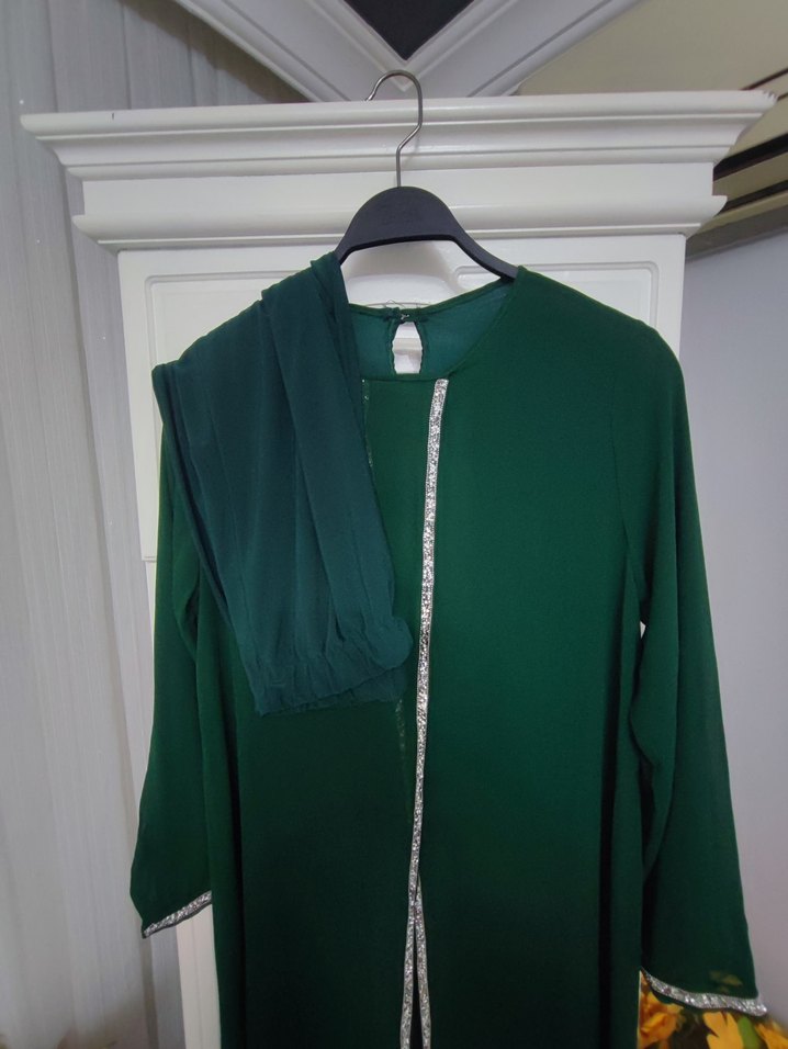 Nakışlı Uzun Yeşil takım - Görsel 4