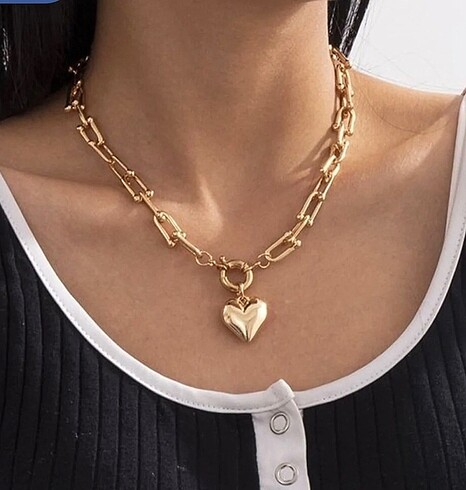 Tiffany Model Kalp Detaylı Lüks Kolye