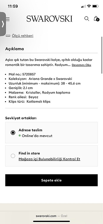 swarovski Kolye