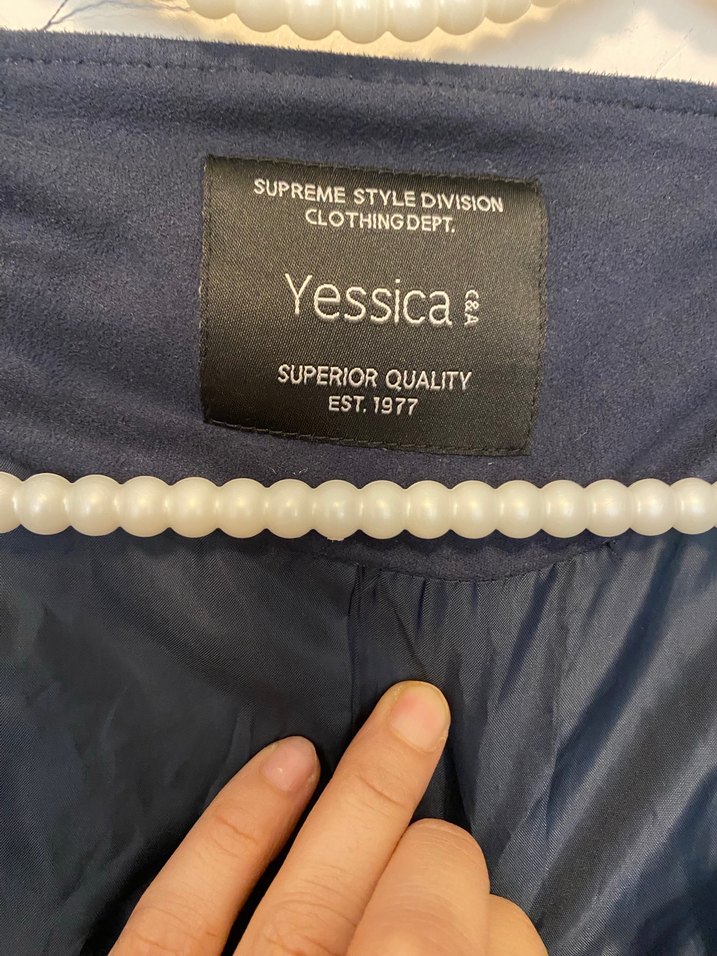 Kadın Lacivert Süet Fermuarlı Blazer Ceket - Görsel 5