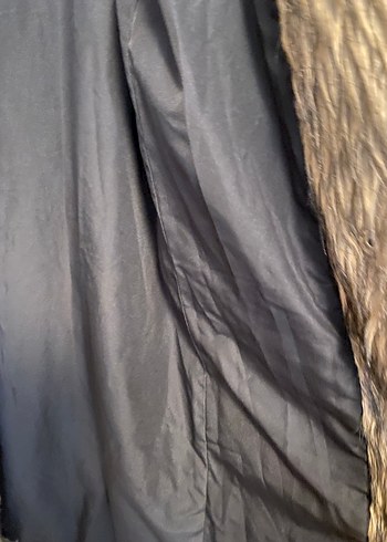 Kahverengi Uzun Suni Kürk Kadın Kaban - Görsel 3