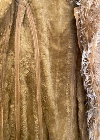 Kahverengi Süet Uzun Kadın Kaban - Görsel 4