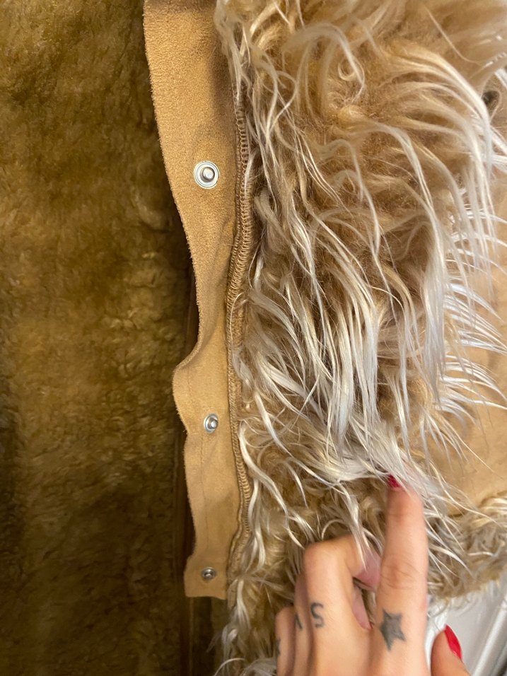 Kahverengi Süet Uzun Kadın Kaban - Görsel 5