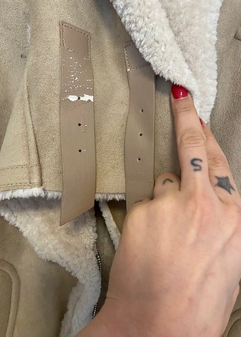 Bej Süet Kürklü Kadın Ceket - Görsel 2