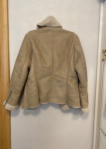 Bej Süet Kürklü Kadın Ceket - Görsel 4