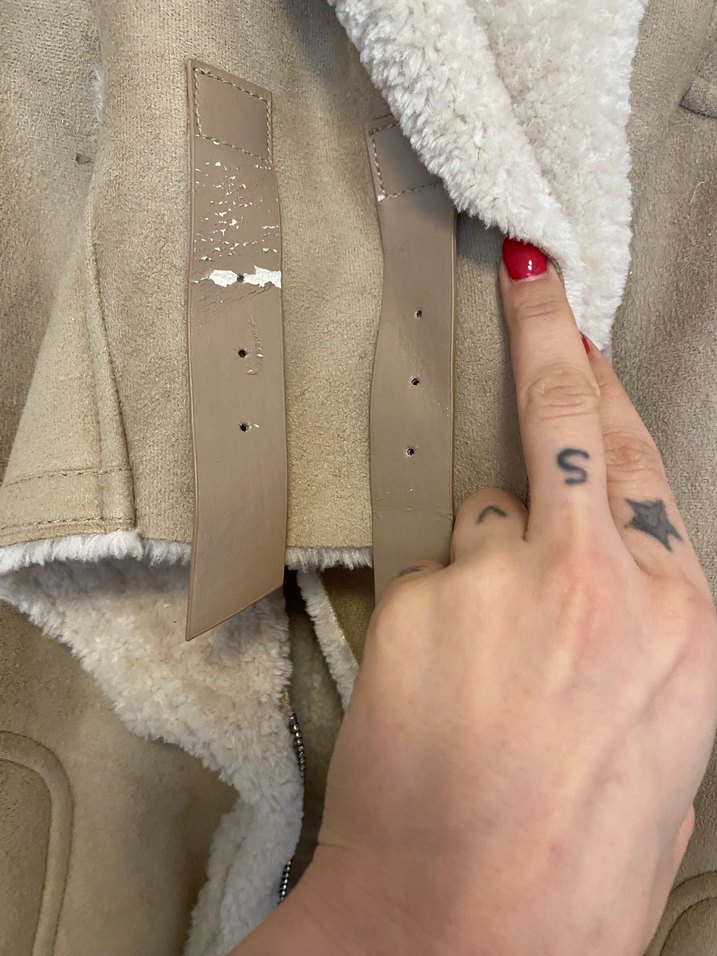 Bej Süet Kürklü Kadın Ceket - Görsel 2