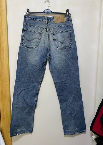 Düğmeli Mavi Rahat Kesim Erkek Kot Pantolon - Görsel 2