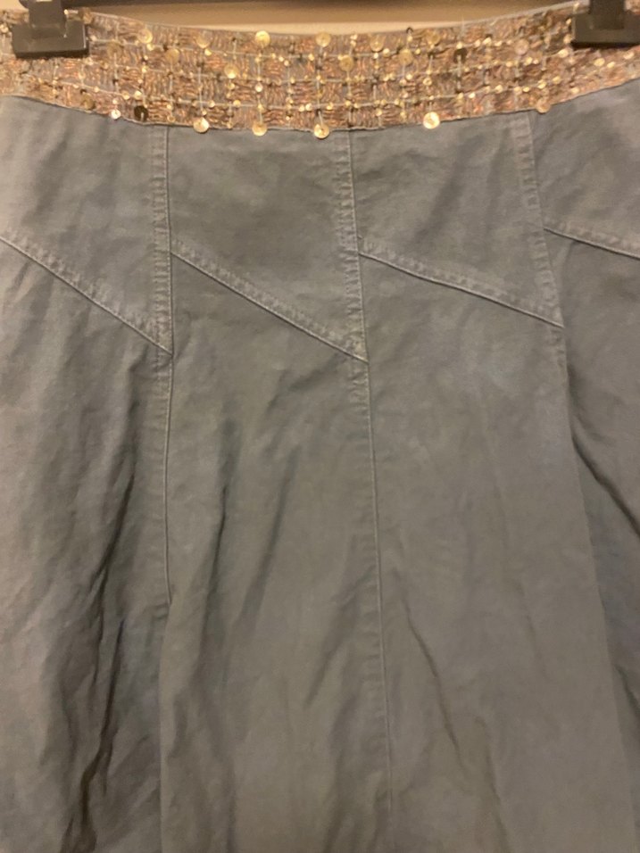 Tokalı Kemerli Kadın Mini Kot Etek - Görsel 2