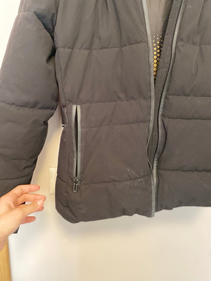 Siyah Fermuarlı Kadın Kış Montu - Görsel 5