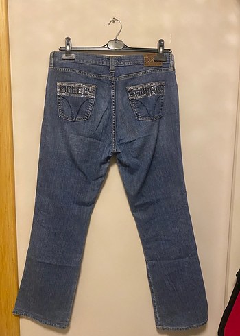 Gri Tonlu Mavi Bol Kesim Midi Denim Jean - Görsel 3