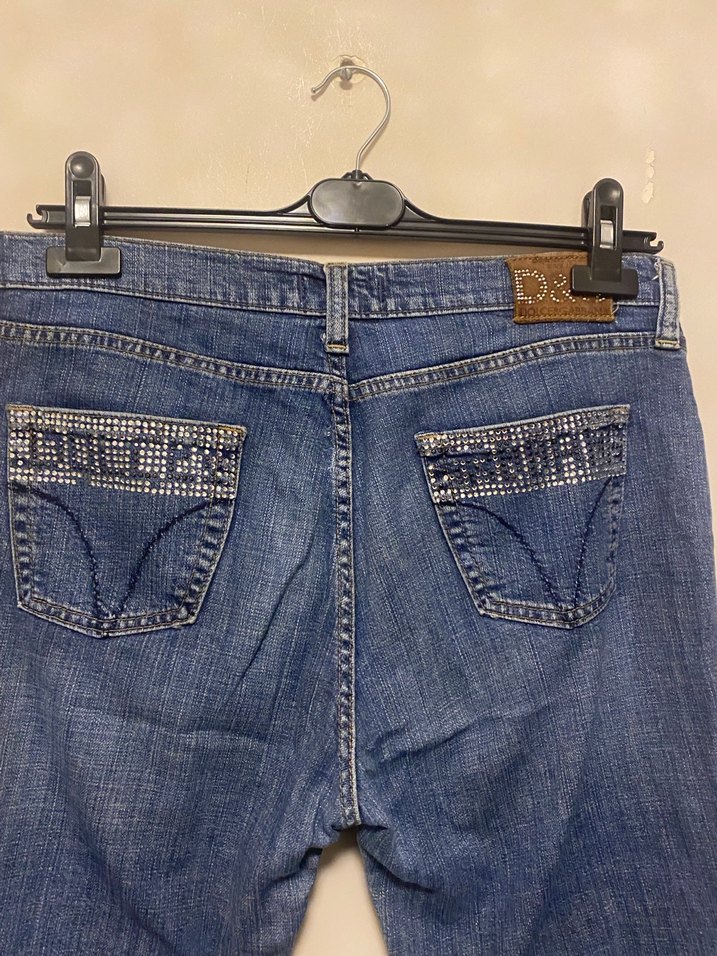 Gri Tonlu Mavi Bol Kesim Midi Denim Jean - Görsel 4