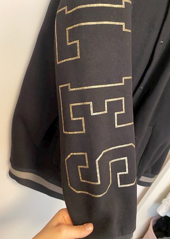 Düğmeli Siyah Kadın Oversize Ceket - Görsel 5