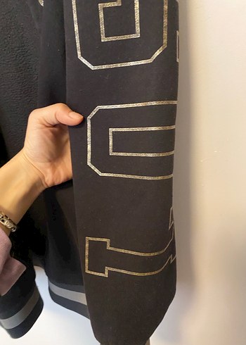 Düğmeli Siyah Kadın Oversize Ceket - Görsel 4