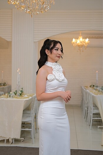 Beyaz nişan elbisesi - Görsel 2