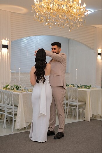 Beyaz nişan elbisesi - Görsel 6