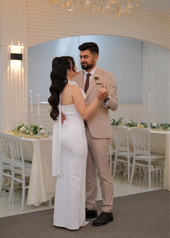 Beyaz nişan elbisesi - Görsel 3