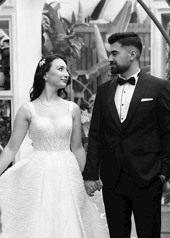 Beyaz A Kesim Uzun Gelinlik - Görsel 3