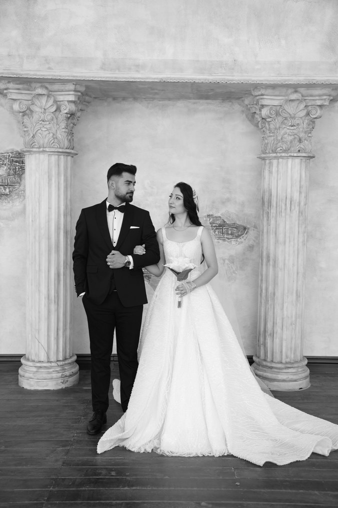 Beyaz A Kesim Uzun Gelinlik - Görsel 4