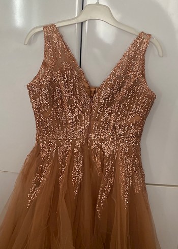 Bej Nişan elbisesi - Görsel 6