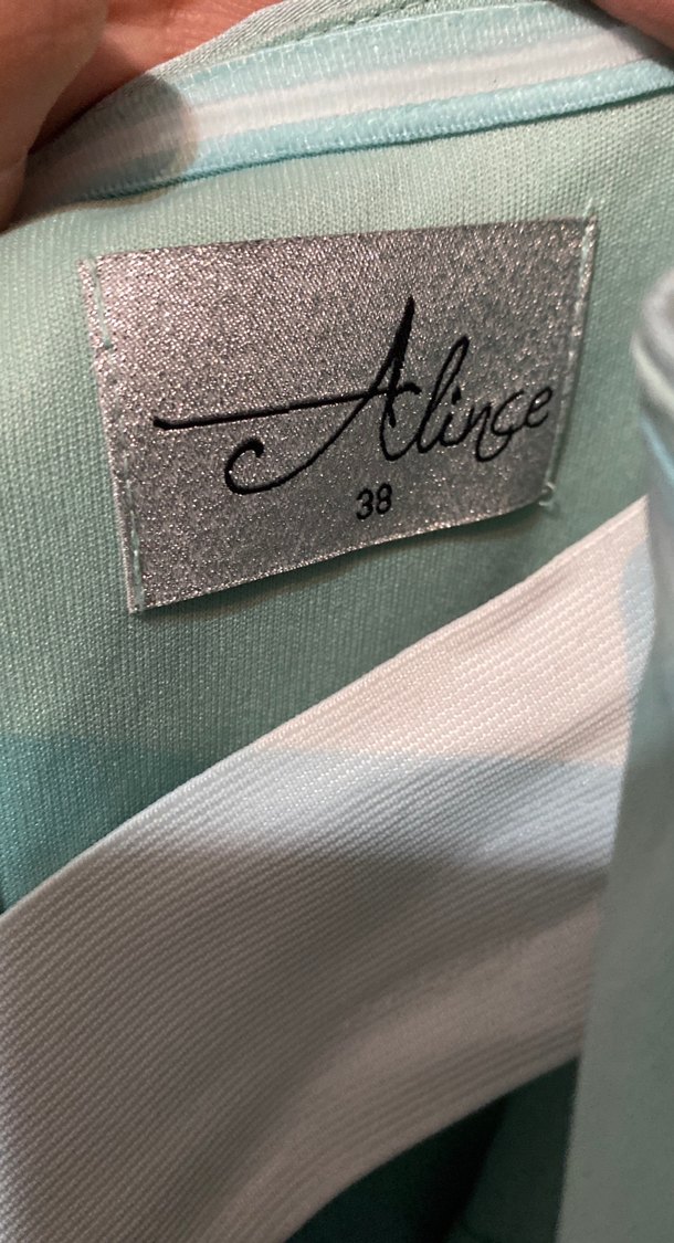 Su yeşili Straplez Uzun Pilili Kadın Abiye Elbise - Görsel 5