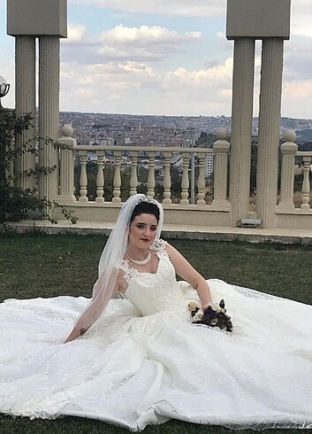 Gelinlik Gelinlik 38 beden göğüs bölgesi arkası ipli ayarlanabilir