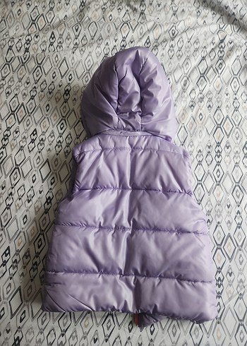 Kız Çocuk Kapüşonlu Mor Şişme Yelek - Görsel 7