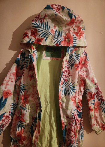 Renkli Kapüşonlu Kız Yağmurluk - Görsel 5