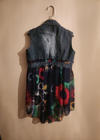 Kadın Çok Renkli Kolsuz Denim Ceket - Görsel 2