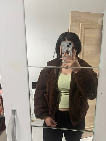 Kahverengi peluş ceket