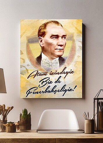 Atam İzindeyiz Bizde Fenerbahçeliyiz Kanvas Tablo 