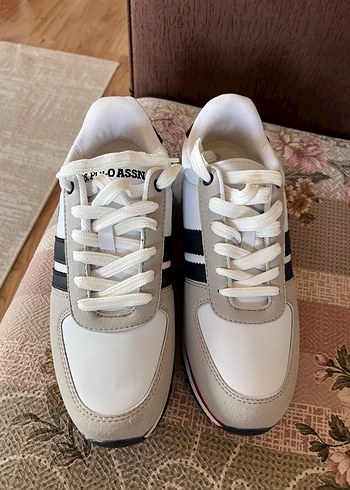 42 Beden U.S. Polo Assn. Beyaz Erkek spor ayakkabı
